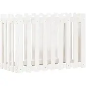 Syfax Hochbeet Lattenzaun-Design Weiß 100x50x70 cm Massivholz Kiefer