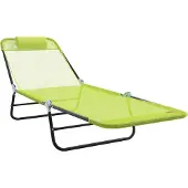 Syfax Klappbare Sonnenliege Grün 182 x 55 x 85,5 cm Textilene