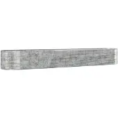 Syfax Hochbeet Silbern 554x100x68 cm Pulverbeschichteter Stahl