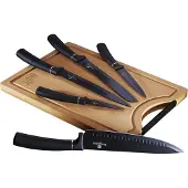 Berlinger Haus Messerset mit Brett 6 Elementen Black Silver BH2549