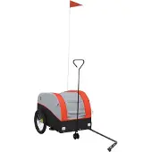 Syfax Fahrradanhänger Schwarz und Orange 30 kg Eisen