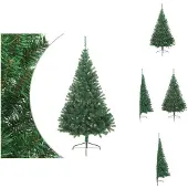 vidaXL Künstlicher Halb-Weihnachtsbaum mit Ständer Grün 180 cm PVC - Weihnachtsbäume