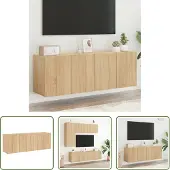 The Living Store TV-Wandschränke 2 Stk. Sonoma-Eiche 60x30x41 cm