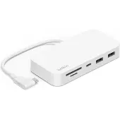 Belkin INC011btWH, USB 3.2 Gen 1 (3.1 Gen 1) Type-C, Weiß, MicroSD (TransFlash), SD, RJ-45, USB 3.2 Gen 1 (3.1 Gen 1) Type-A, USB 3.2 Gen 1 (3.1 Gen 1) Type-C, USB, 1 Stück(e)