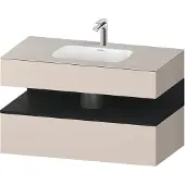 Duravit Einbauwaschtisch-Möbel-Set Qatego 100x55x60cm, E sw/tau ma, Konsolen-Waschtischunterbau