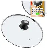 Kadax Topfdeckel "Barletta", Universaldeckel aus Glas mit Schwarzmatt griff, 28 cm