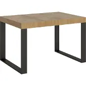 Itamoby Ausziehbarer Tisch 90x130/390 cm Tecno Quercia Natura Anthrazit-Gestell