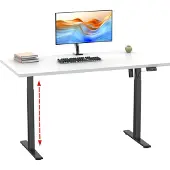 VCM Elektrisk højdejusterbart skrivebord, 140 x 50 cm, Siddestativ Skrivebord, 71–120 cm, Kontorbord med stålstativ - Lona
