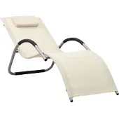 Syfax Sonnenliege Textilene Creme und Grau
