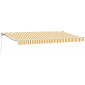 Syfax Manuelle Markise 4 x 2 m Gelb und Weiß gestreift 100% Polyester