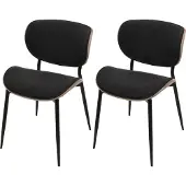 Mendler 2er-Set Esszimmerstuhl HWC-O45, Bugholz Stoff (370g/m²) - natur, dunkelgrau