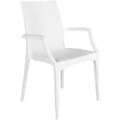 GRANDSOLEIL Weißer Bistro-Sessel aus Rattan
