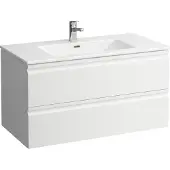 Laufen PRO S Set 1000, Waschtisch, 1 Hahnloch, Überlauf, inklusive Waschtischunterschrank, 2 Schubladen, 1000x500mm, H8619654631041, Farbe: Snow (weiß matt)