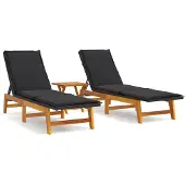 Syfax 3-tlg. Garten-Lounge-Set Poly Rattan & Massivholz Akazie