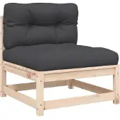 Syfax Gartensofa ohne Armlehnen mit Kissen Massivholz Kiefer
