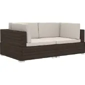 Syfax Ecksofas 2 Stk. mit Auflagen Poly Rattan Braun
