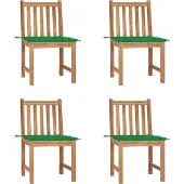 Syfax Gartenstühle 4 Stk. mit Kissen Massivholz Teak