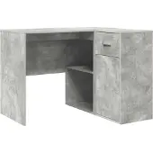 Syfax Eck-Schreibtisch mit Schubladen Beton Grau 102 x 88 x 75 cm