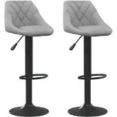 Syfax Barhocker 2 Stk. Hellgrau Samt