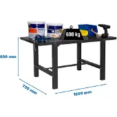 Simon Rack Werkbank SIMONWORK BT6L METAL 1500 ANTHRAZIT mit Parafuser