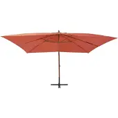 Syfax Ampelschirm mit Holz-Mast 400x300 cm Terrakotta