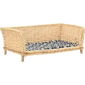 The Living Store Hundekorb mit Kissen 90x54x35 cm Natur Weide