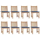 Syfax Gartenstühle 8 Stk. mit Kissen Massivholz Teak