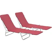 Syfax Klappliegen 2 Stk. Stahl und Stoff Rot