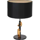 Steinhauer Tischleuchte Animaux 7203ZW, Metall, Leinen, schwarz