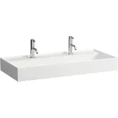 Laufen Kartell Waschtisch unterbaufähig, 2 Hahnlöcher, ohne Überlauf, 1000x460mm, H8103370001151, Farbe: Weiß