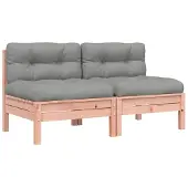 Syfax Gartensofa ohne Armlehnen mit Kissen 2Stk. Massivholz Douglasie