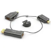 PureLink IQ-AR200, DisplayPort + Mini DisplayPort + USB Type-C, 3 x HDMI, Schwarz, Gold