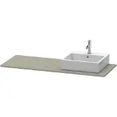 Duravit XSquare Konsole, 1 Ausschnitt rechts, 1400x16x550mm, XS060GR9292, Farbe: Steingrau Seidenmatt Lack