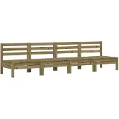 Syfax Gartensofas ohne Armlehnen 4 Stk. Kiefernholz Imprägniert
