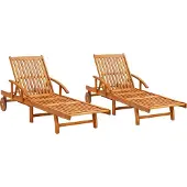 Syfax Sonnenliegen 2 Stk. Massivholz Akazie