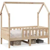 Syfax Kinderbett Hausbett 70x140 cm Massivholz Kiefer