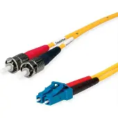 Telegärtner Duplex-Adapterkabel 9/125 OS2, 2x ST Stecker, 1x LC Duplex Stecker, gelb, 2 m