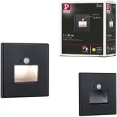 Paulmann LED-Sensor-Wandeinbaulampe Edge Quadro schwarz 8 cm