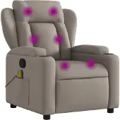Syfax Massage-Relaxsessel Taupe Stoff