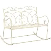 The Living Store Gartenbank 104 cm Eisen Antik Weiß