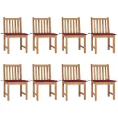 Syfax Gartenstühle 8 Stk. mit Kissen Massivholz Teak