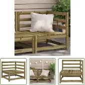 The Living Store Garten-Ecksofa 70x70x67 cm Kiefernholz Imprägniert
