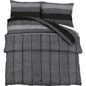 vidaXL Bettwäsche-Set Dunkelgrau 155x220 cm Baumwolle