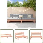 The Living Store Garten-Mittelsofas 2 Stk. 120x80 cm Massivholz Douglasie
