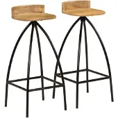 The Living Store Barhocker 2 Stk. Massivholz Mango