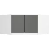 Akord Schrankaufsatz S100 Weiß, Graphitgrau 100 cm B100xH55xT50 cm