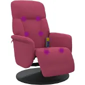 vidaXL Massagesessel mit Fußteil Weinrot Samt