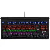 LIOCAT KX 365+ C mechanische Gaming-Tastatur, RGB-Beleuchtung, Outemu Blau, Kabel 1,8 m, Schwarz