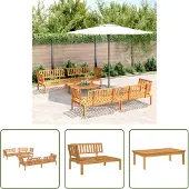 The Living Store 5-tlg. Garten-Sofagarnitur aus Paletten Massivholz Akazie