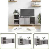 The Living Store TV-Schrank Grau Sonoma 100x35x55 cm Holzwerkstoff